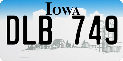 IA license plate DLB749