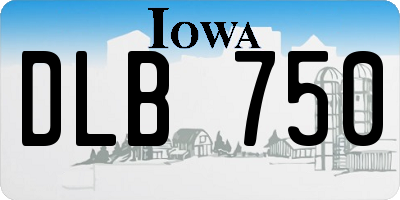 IA license plate DLB750