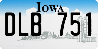 IA license plate DLB751