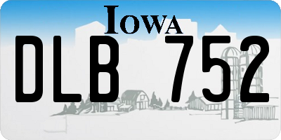 IA license plate DLB752