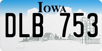 IA license plate DLB753