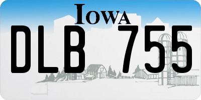 IA license plate DLB755