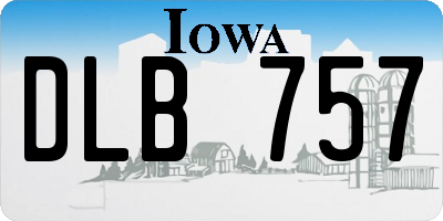 IA license plate DLB757