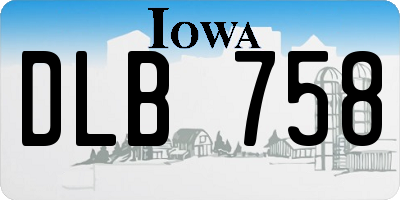 IA license plate DLB758