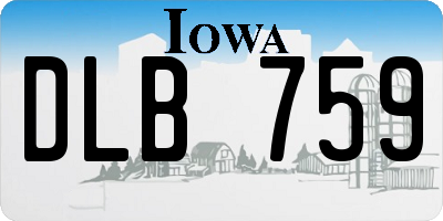 IA license plate DLB759