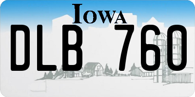 IA license plate DLB760