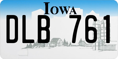 IA license plate DLB761
