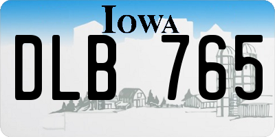 IA license plate DLB765