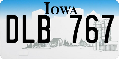IA license plate DLB767
