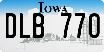 IA license plate DLB770