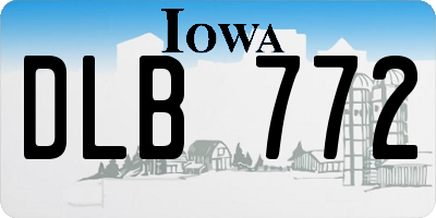 IA license plate DLB772