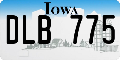IA license plate DLB775