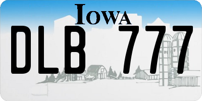IA license plate DLB777