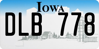 IA license plate DLB778