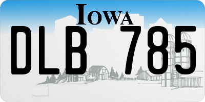 IA license plate DLB785