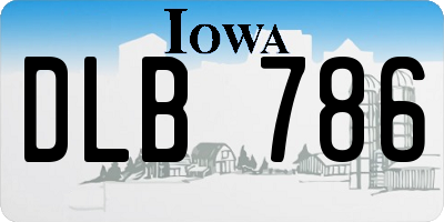 IA license plate DLB786