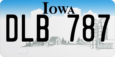 IA license plate DLB787