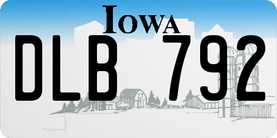 IA license plate DLB792