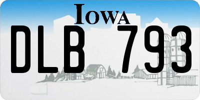 IA license plate DLB793