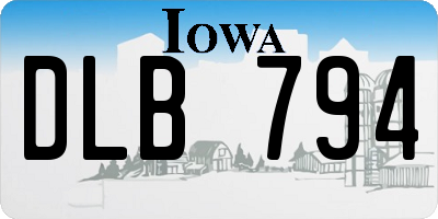 IA license plate DLB794
