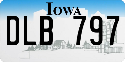 IA license plate DLB797