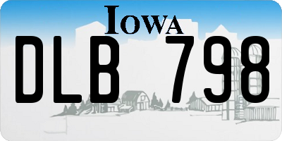 IA license plate DLB798
