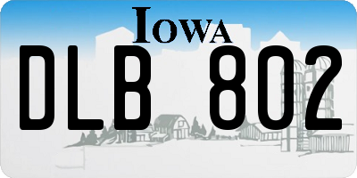 IA license plate DLB802