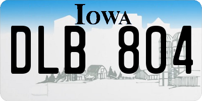IA license plate DLB804