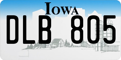 IA license plate DLB805