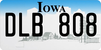 IA license plate DLB808