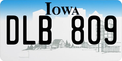IA license plate DLB809