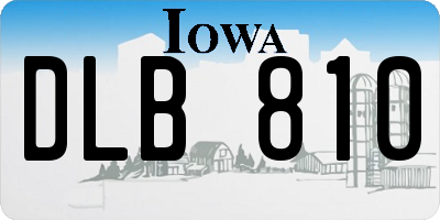 IA license plate DLB810