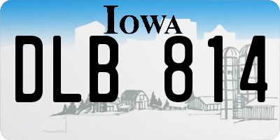 IA license plate DLB814