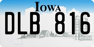 IA license plate DLB816