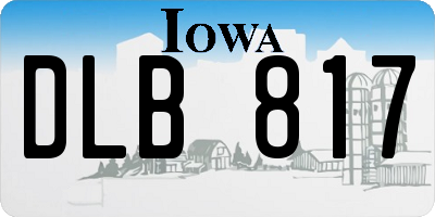 IA license plate DLB817