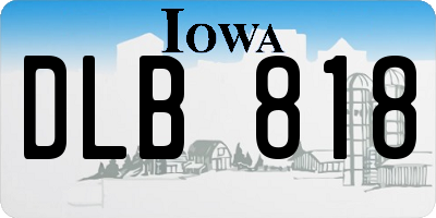 IA license plate DLB818