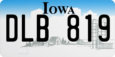 IA license plate DLB819