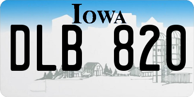 IA license plate DLB820