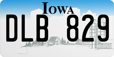 IA license plate DLB829