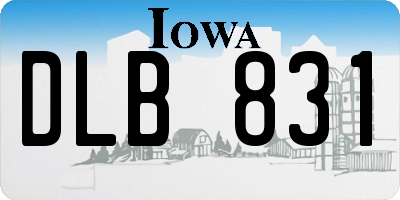 IA license plate DLB831