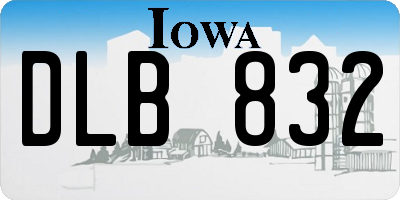 IA license plate DLB832