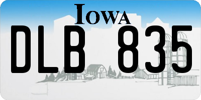 IA license plate DLB835