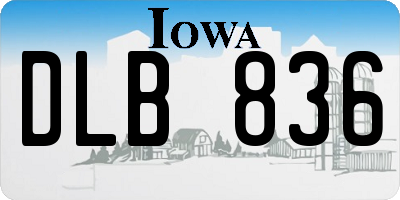 IA license plate DLB836
