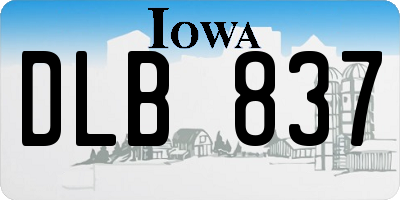 IA license plate DLB837