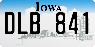 IA license plate DLB841