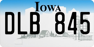 IA license plate DLB845