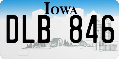 IA license plate DLB846
