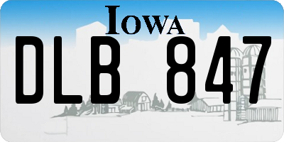 IA license plate DLB847