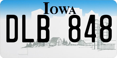IA license plate DLB848