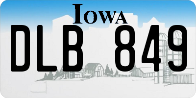 IA license plate DLB849